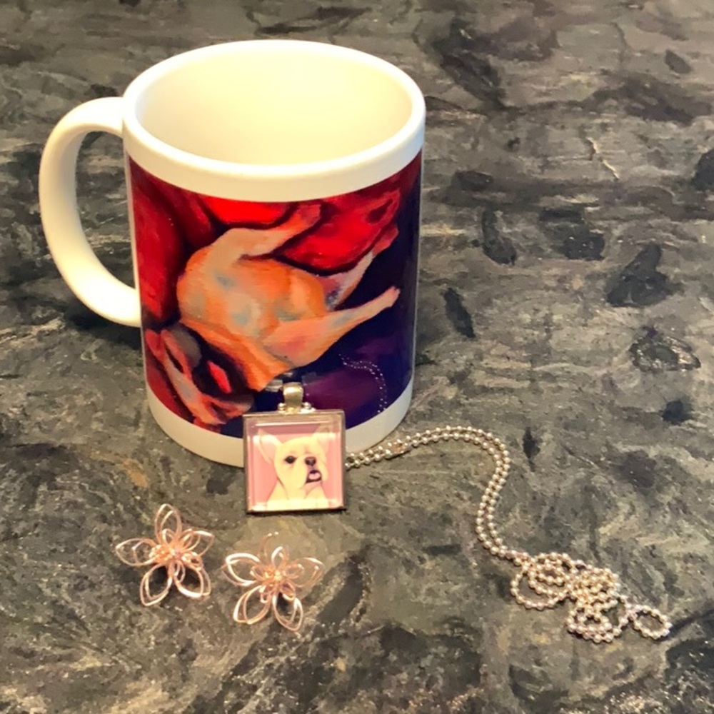 French bulldog mug and necklace (3 items for $15)